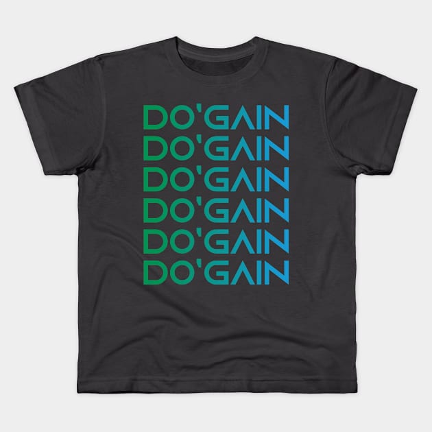 Do'gain (Green/Blue Gradient) logo.  For people inspired to build better habits and improve their life. Grab this for yourself or as a gift for another focused on self-improvement. Kids T-Shirt by Do'gain